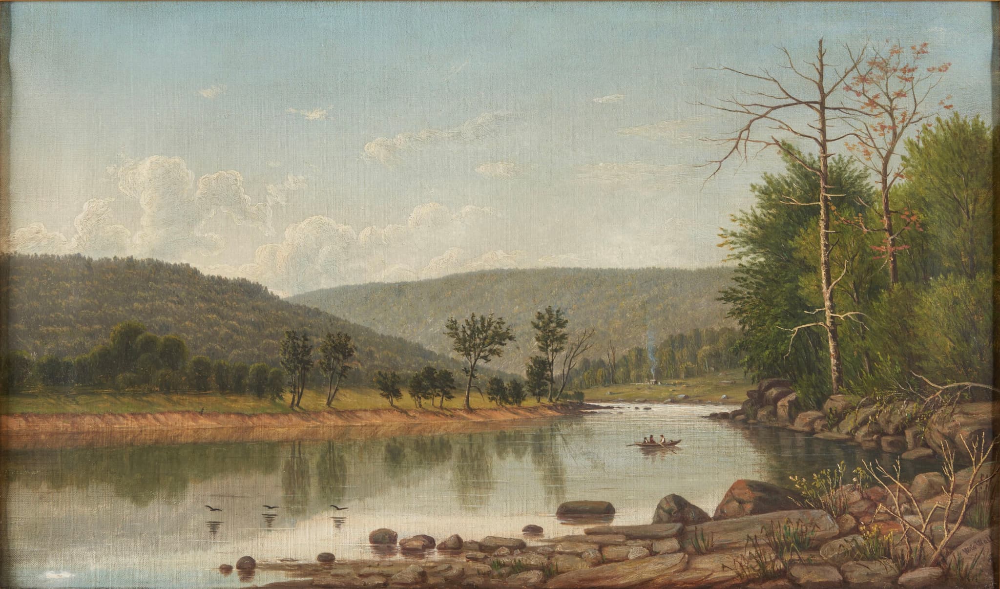 Boaters on a Mountain Lake